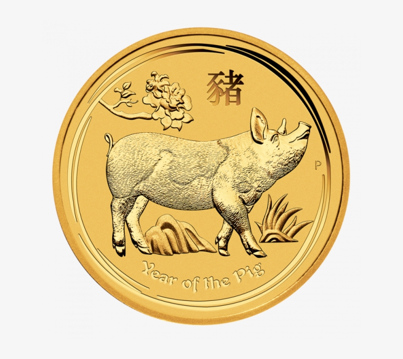 1/4 Oz Lunar Ii Pig Gold Coin - Year Of The Pig Coin Gold, transparent png download