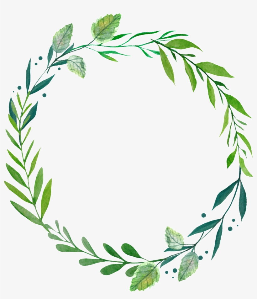 Minimalist Forest Willow Hand Painted Wreath Decorative - Leaf, transparent png download