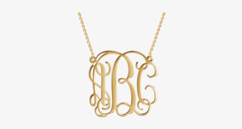 Name Necklace Official - 14k Gold Plated Monogram Necklace, transparent png download
