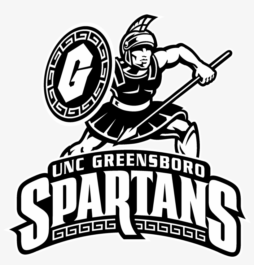 Uncg Spartans Logo Black And White - Unc Greensboro Spartans Logo, transparent png download