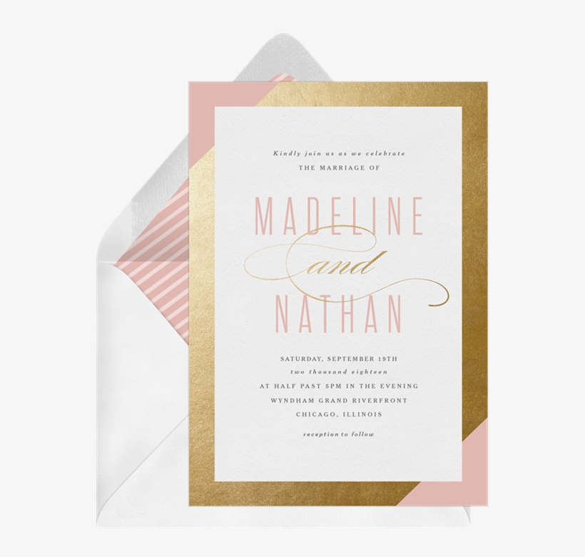Gold Foil Frame By Stacey Meacham Design, Llc - Envelope, transparent png download