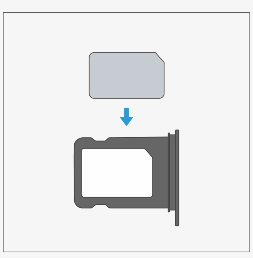 Sim Card Placed Chip-side Down Onto The Sim Card Tray - Iphone Xs, transparent png download