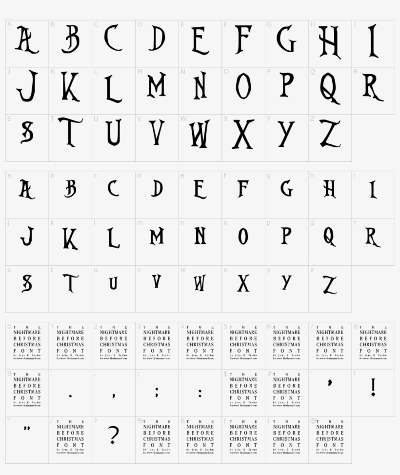 Nightmare Before Christmas Font, transparent png download