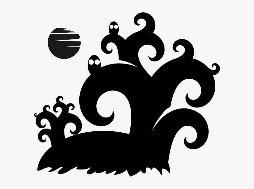 Spooky Forest Silhouette Clip Art At Clker Com Vector - Otterbox Commuter Apple Iphone 5 Case - Black Tree, transparent png download