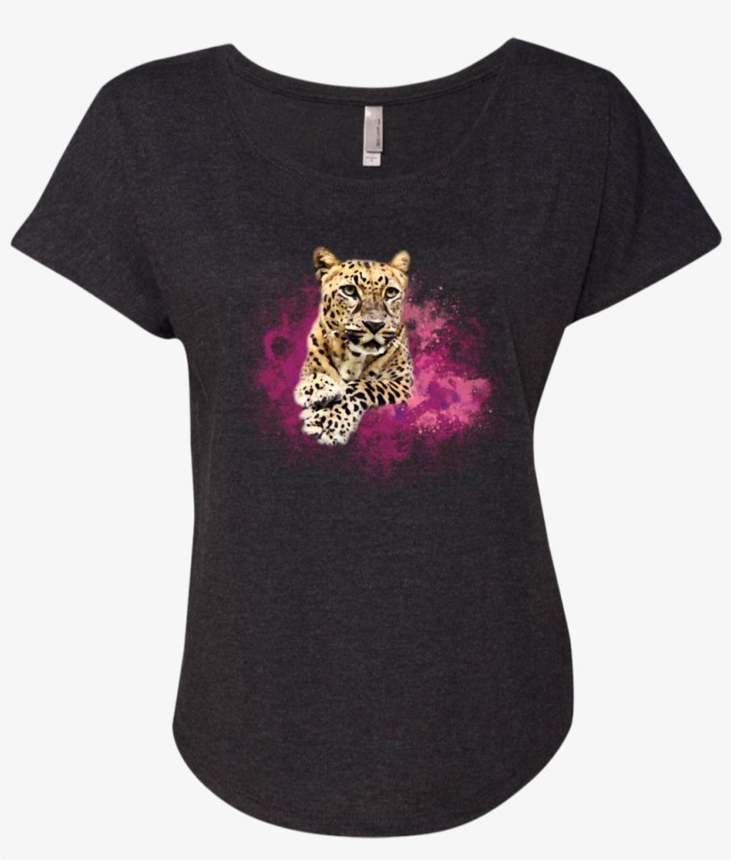 Jade Leopard Watercolor Pink Next Level Ladies Triblend - Shirt And Tagline, transparent png download
