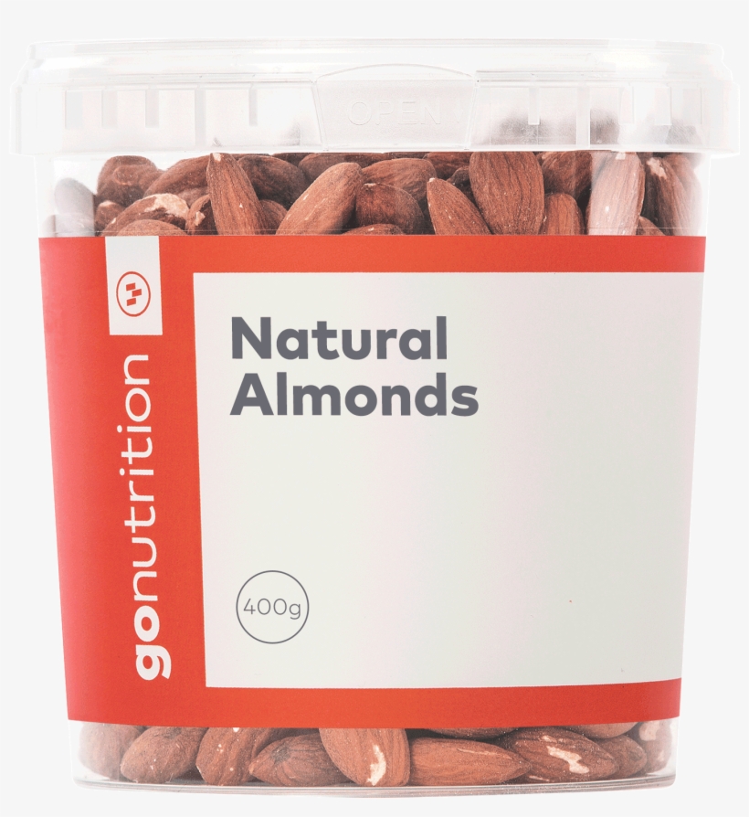 100% Whole Almonds, No Added Salt, Sugar Or Flavouring - Gonutrition Natural Almonds 400g - Fruits, transparent png download