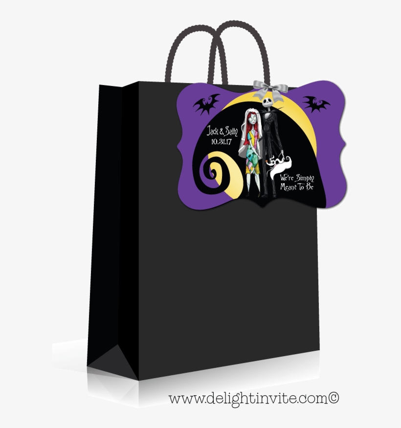 Nightmare Before Christmas Wedding Favor Tags - 40th Birthday Black Thank You Tag, transparent png download
