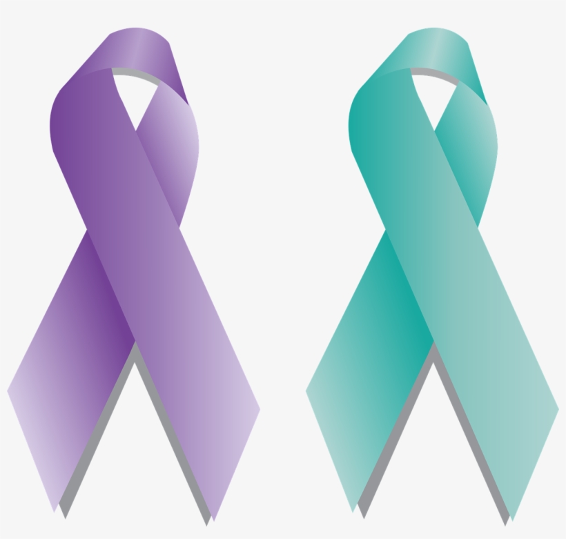 Blue And Purple Ribbon - Kanker Serviks Pita, transparent png download