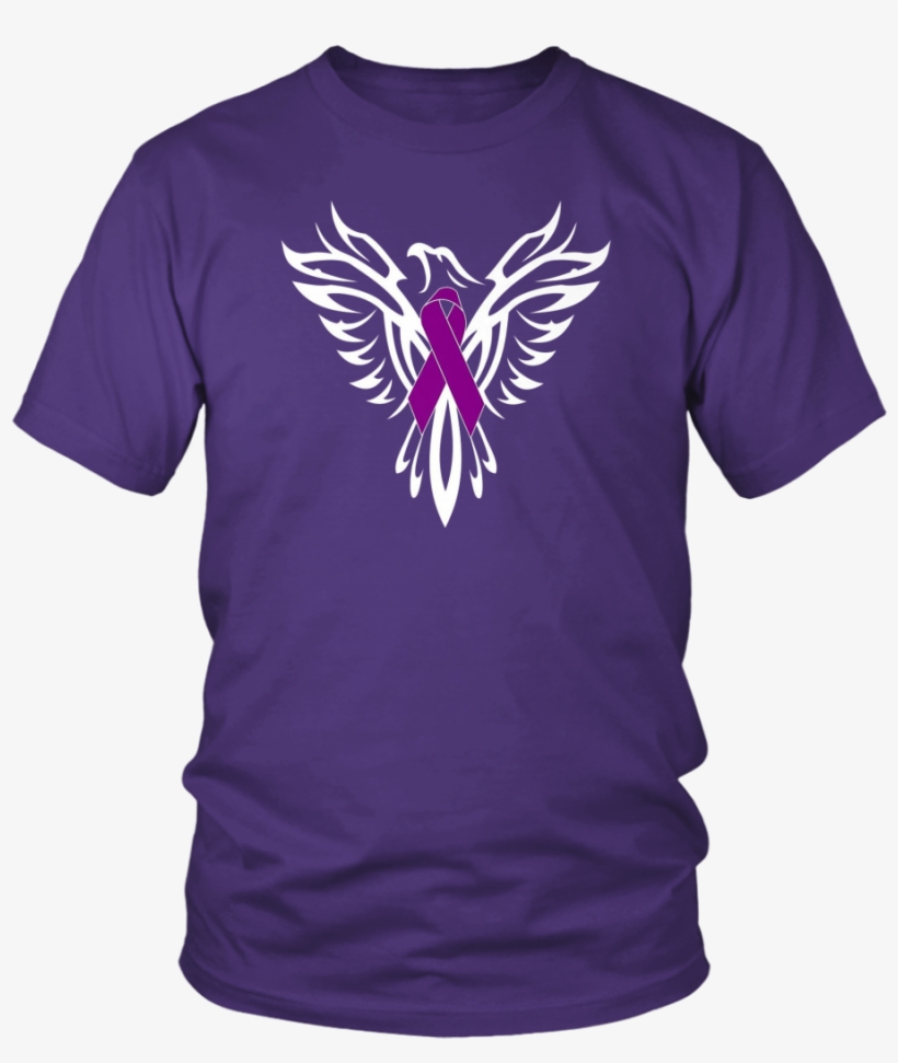 Pancreatic Cancer Awareness Purple Ribbon Phoenix P1 - T-shirt, transparent png download