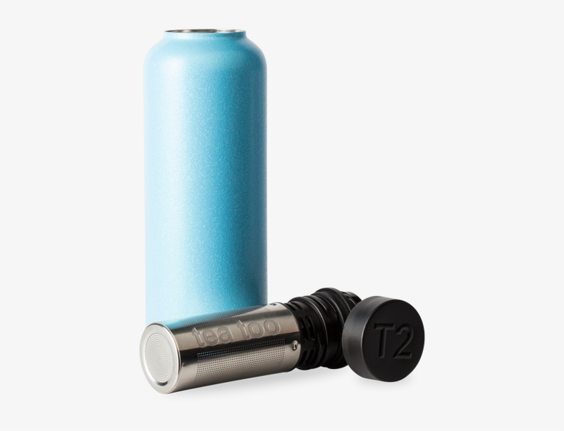 T2 Stainless Steel Sky Blue Glitter Flask - T2 Stainless Steel Flask, transparent png download