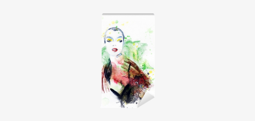 Abstract Woman Portrait - Canvas Print, transparent png download