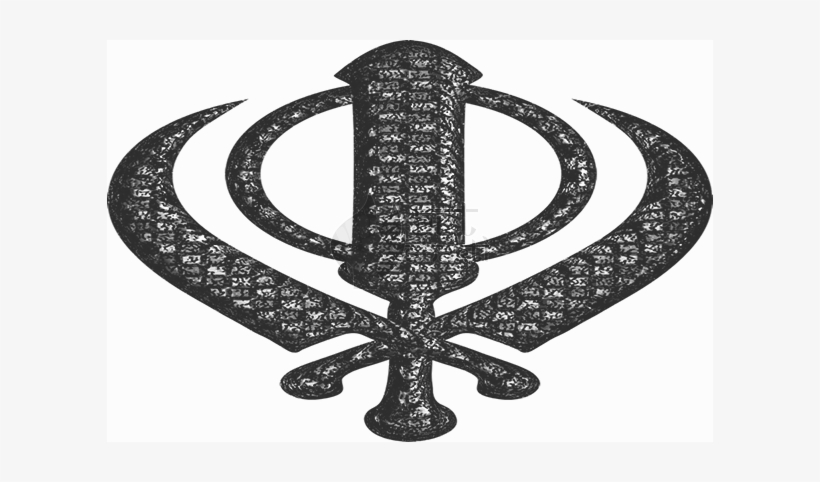 Sikh Religion Dharma Khanda Black White Dark Criss - Cross, transparent png download