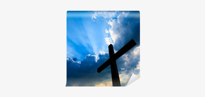 Cross Silhouette And The Holy Blue Sky Wall Mural • - Cross In Blue Sky, transparent png download