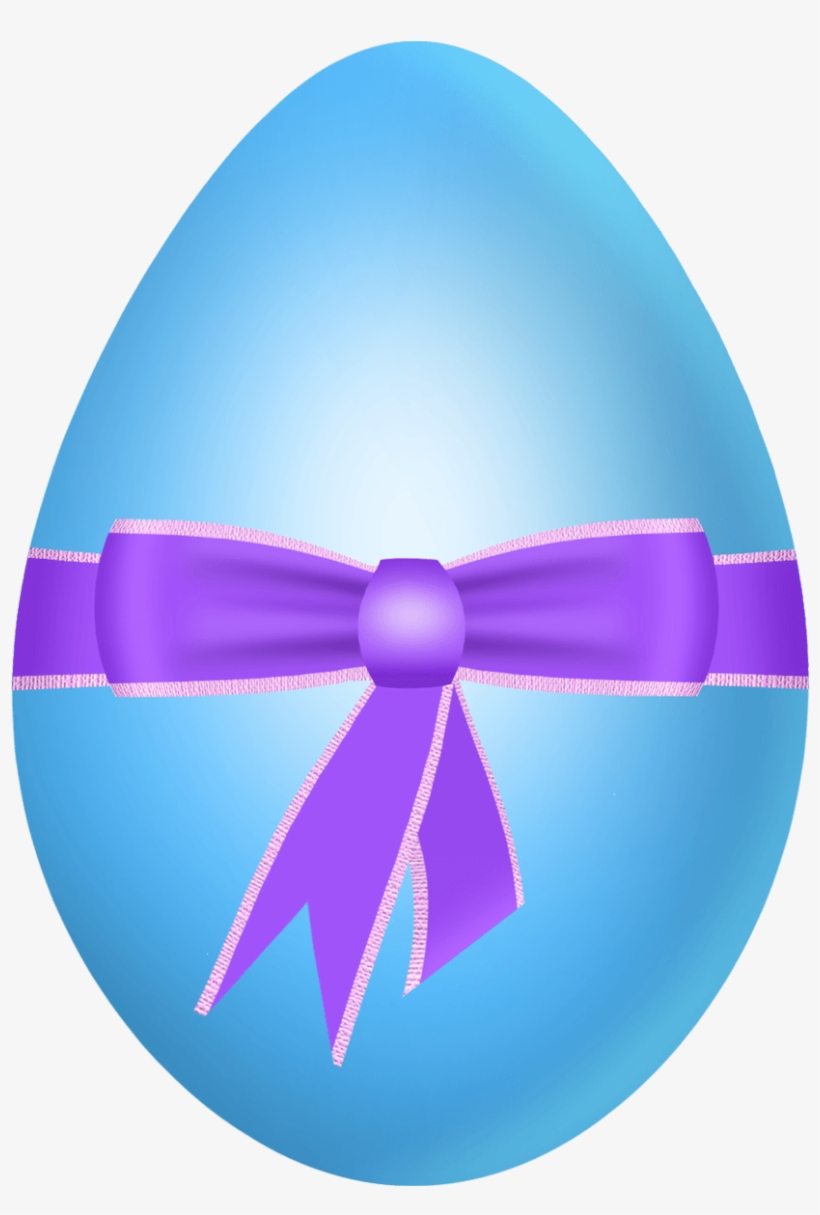 Easter Blue Egg With Purple Bow Png Clipart Picture - Blue And Purple Easter Egg, transparent png download