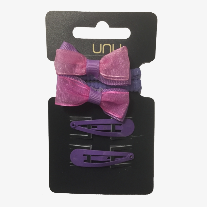Unu Snap Clips & Purple Bow Hair Elastics - Unu Unu Snap Clips & Purple Bow Hair Elastics 4, transparent png download