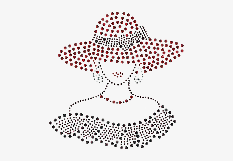 Lady Wearing A Red Hat With A Purple Bow - Canvas Print, transparent png download