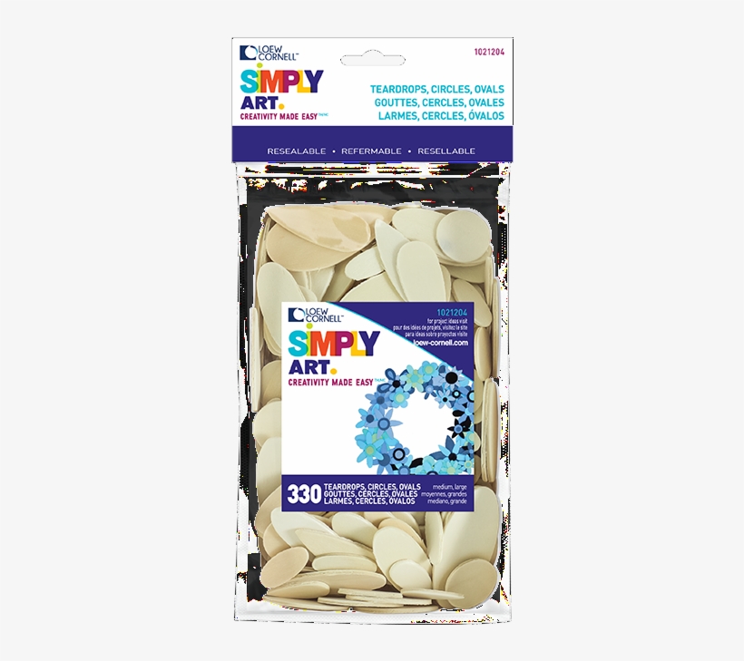 Woodsie Jumbo Variety Pack 1021204c - Loewcornell Simply Art Wood Shapes 330/pkg-teardrops,, transparent png download