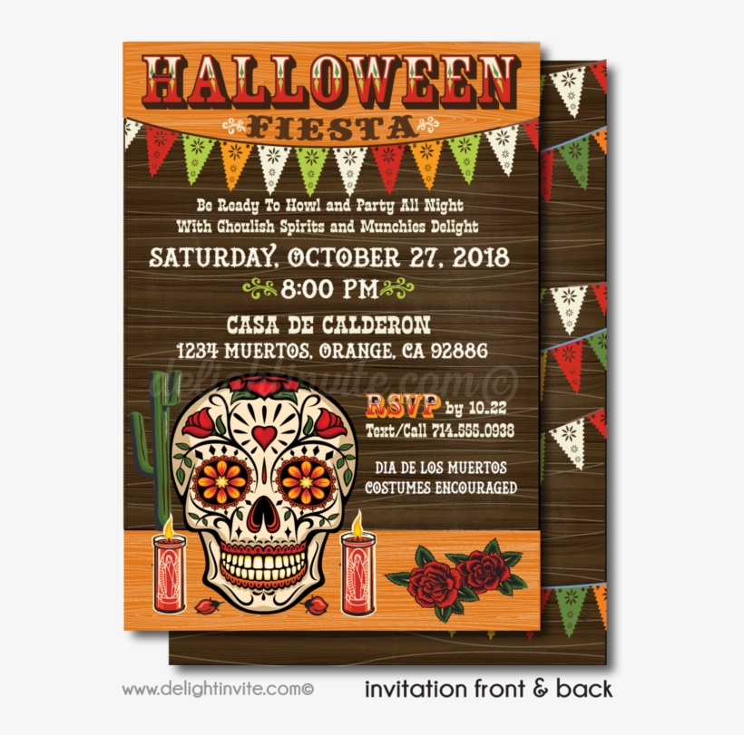 Day Of The Dead Halloween Party Invitations - Halloween, transparent png download