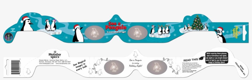 Holiday Penguin- Holiday Specs - Polarized 3d System, transparent png download