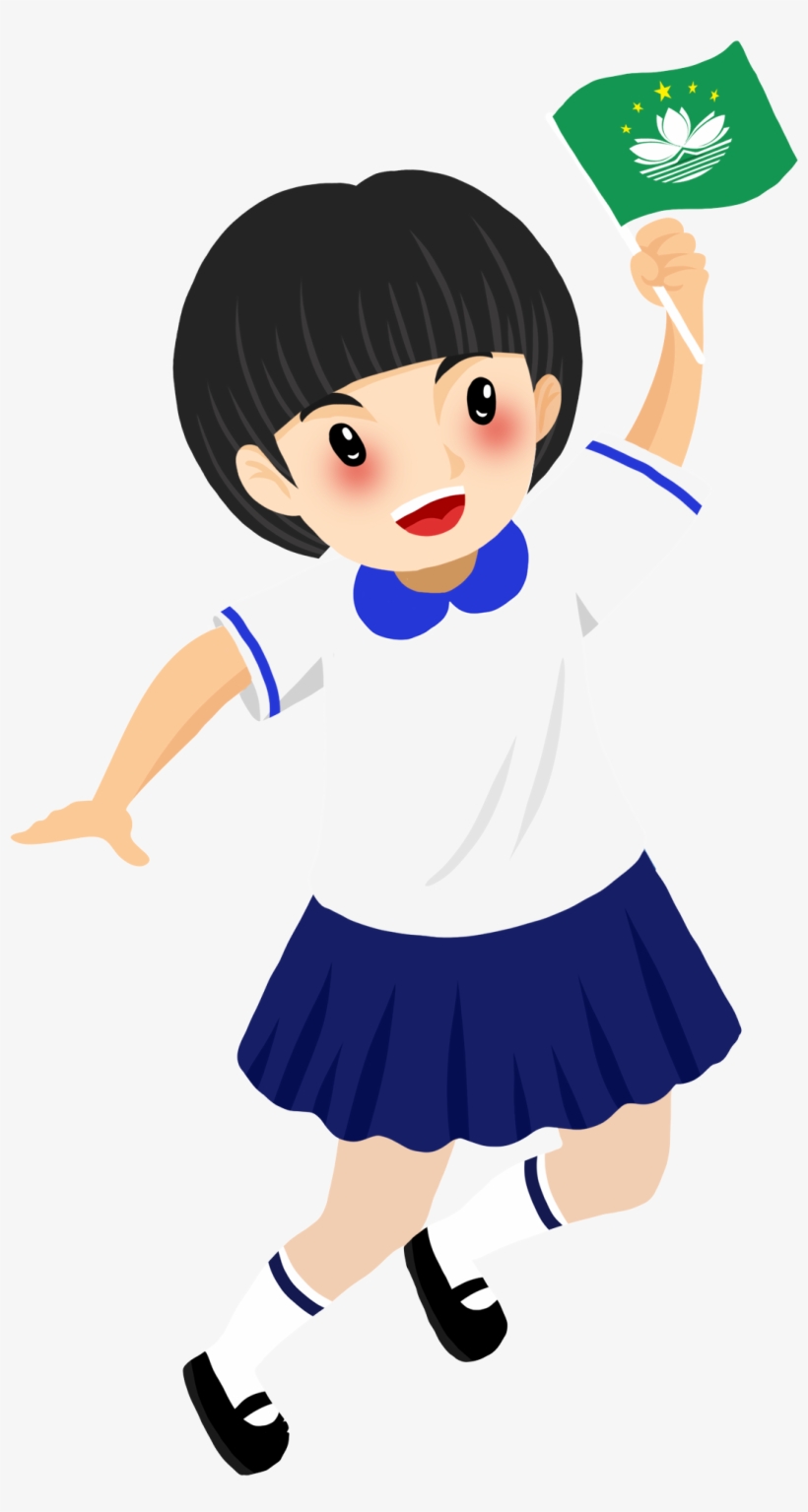 Macau Return 19th Anniversary Hand Drawn Girl Png And, transparent png download