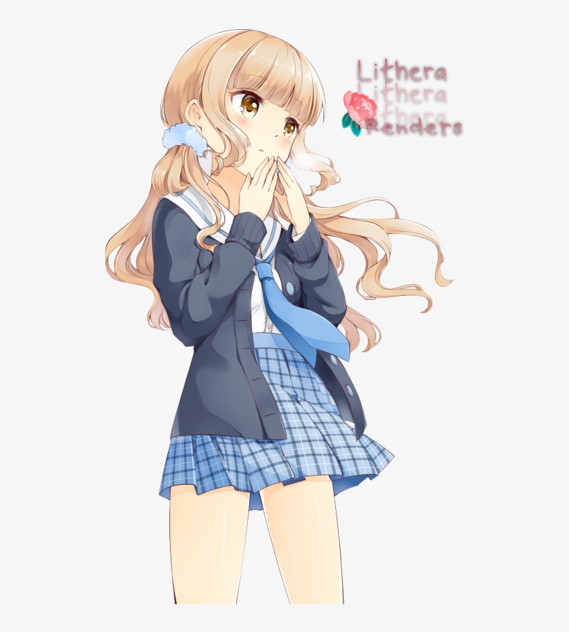 Schoolgirl Anime Render By Emmersys - Anime School Girl Render, transparent png download