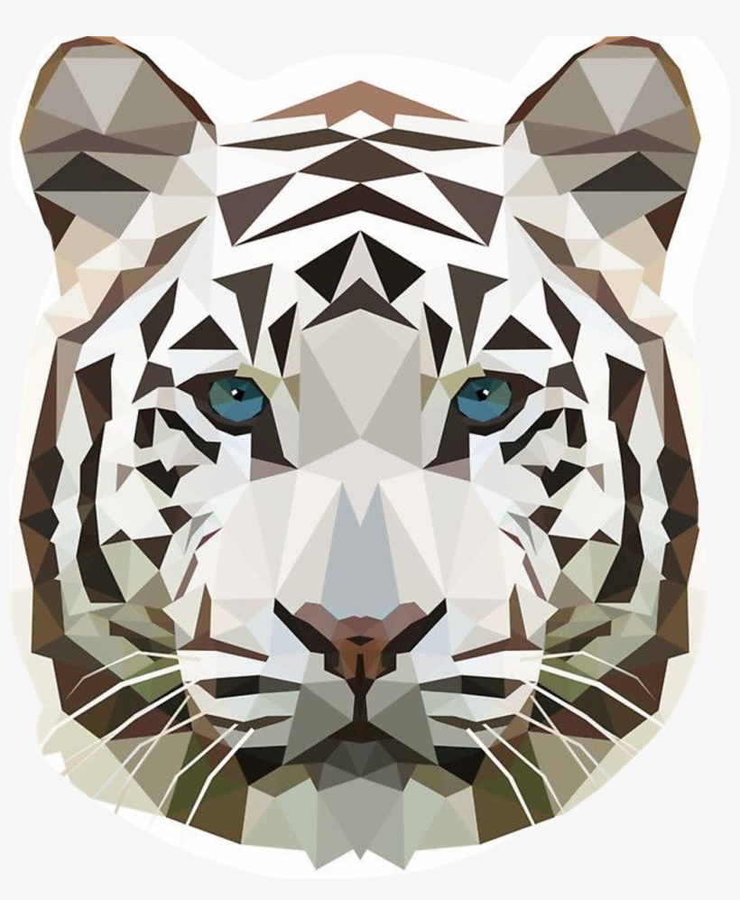 #tigre #freetoedit - Geometric White Tiger, transparent png download