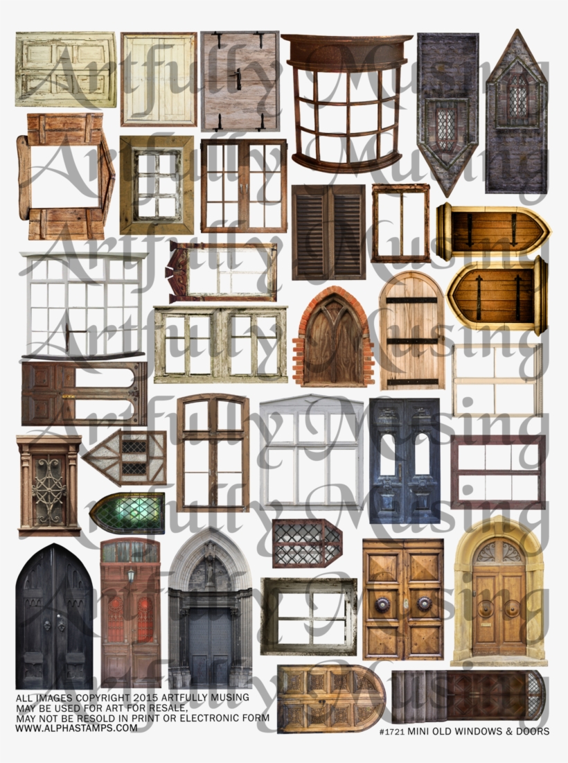 Mini Old Windows & Doors - Old Windows And Door, transparent png download