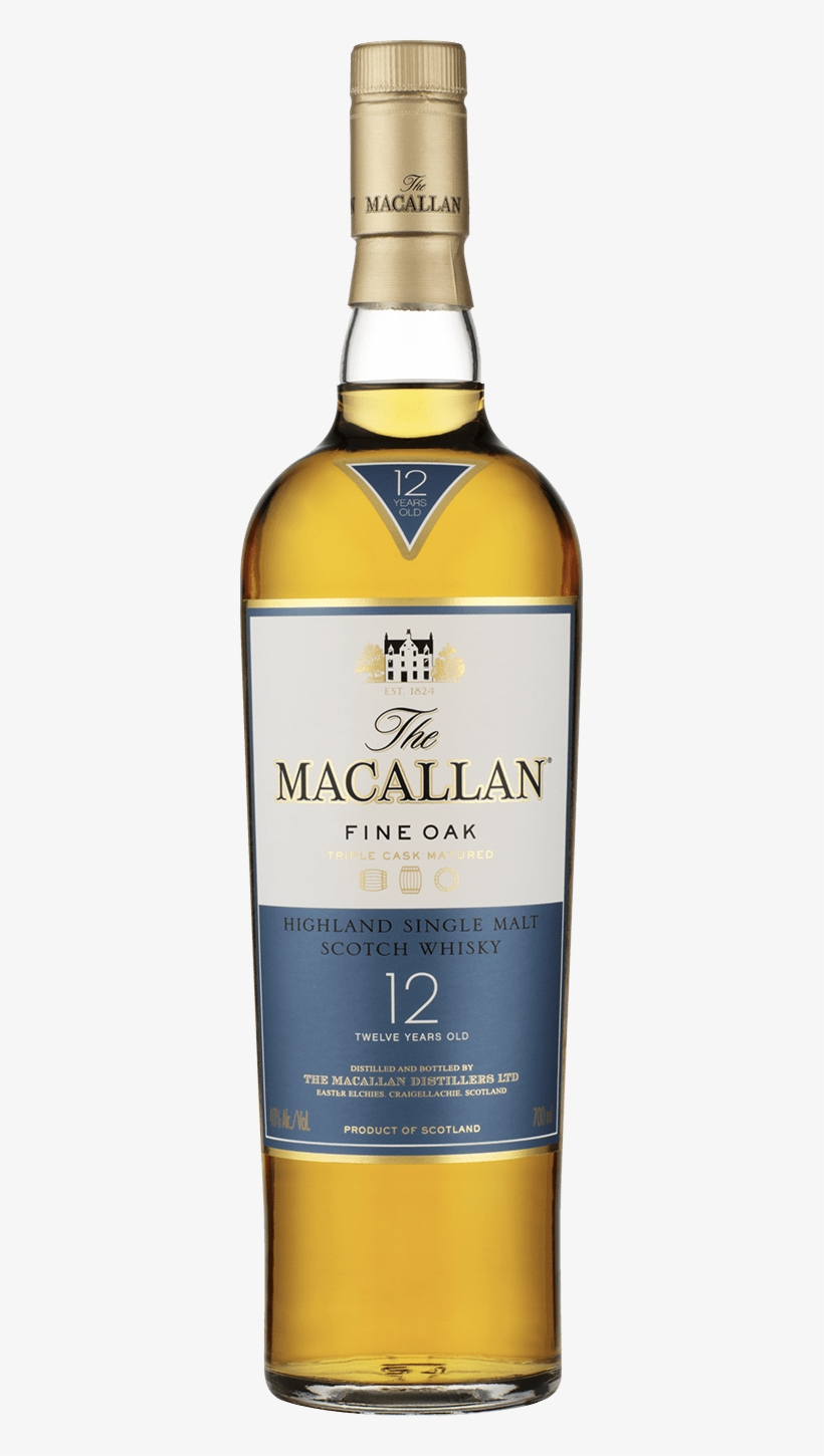 The Macallan Fine Oak 12 Years Old - Whisky Macallan, transparent png download