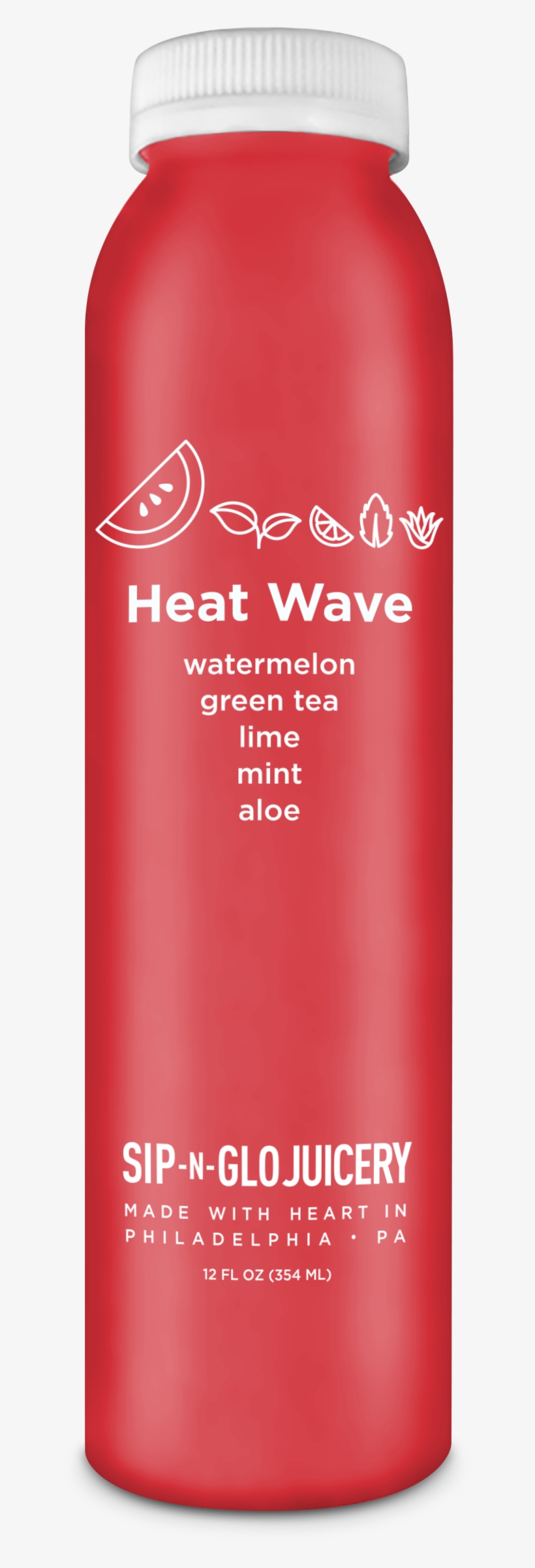 Sng 12ozbottle Template Heatwave - Sip-n-glo Juicery South, transparent png download