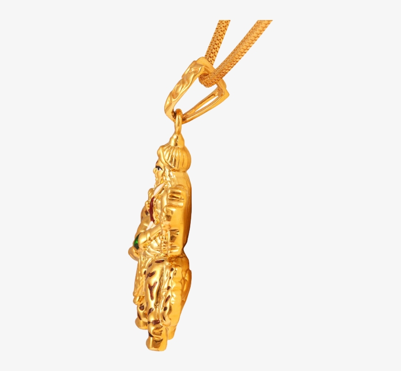 Gold Durga Mata Pendant - Pendant, transparent png download