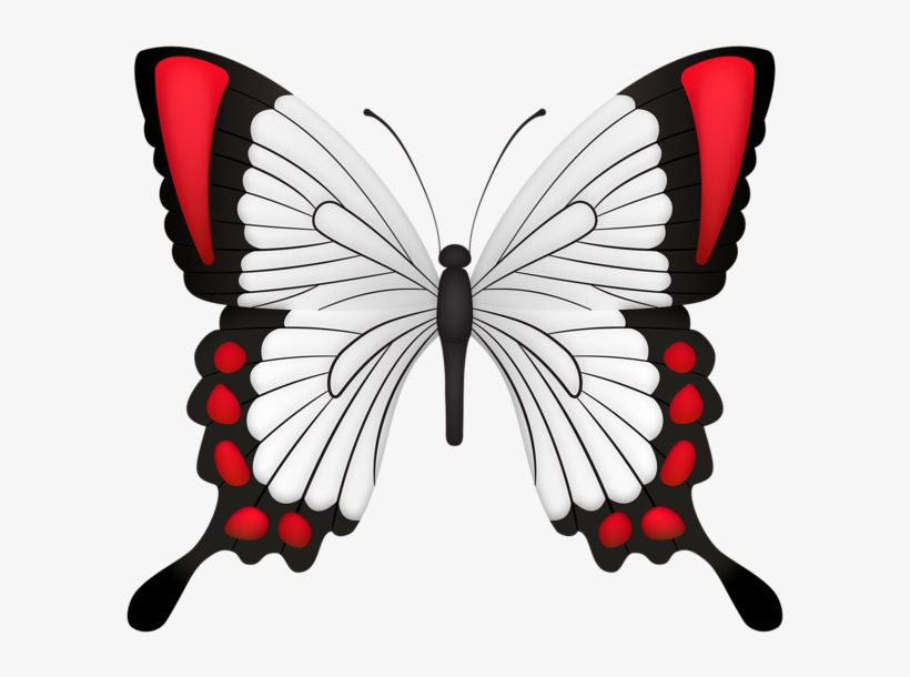 Red Butterfly Deco Clipart Image - Papilio, transparent png download