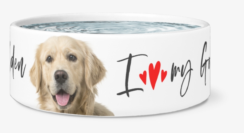 Load Image Into Gallery Viewer, Large Dog Bowl, I Love - Golden Retriever, transparent png download