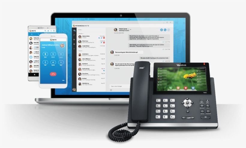 With Intermedia Unite, You're Always Connected In The - Yealink Sip T48s, transparent png download