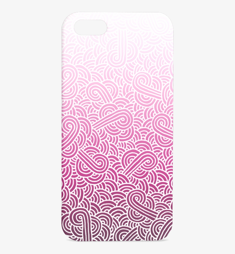 Ombre Pink And White Swirls Doodles Hard Case For Iphone - Mobile Phone Case, transparent png download