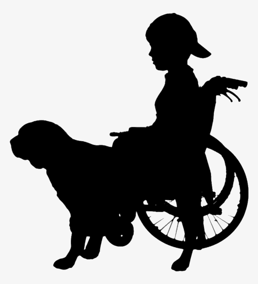1024 X 1024 Chien-visiteur - Children In Wheelchair Silhouette, transparent png download
