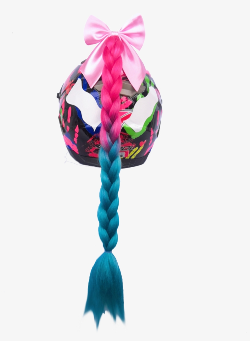 Helmet Pigtails Gradient Ramp Helmet Braids Ponytail - Hair Tie, transparent png download