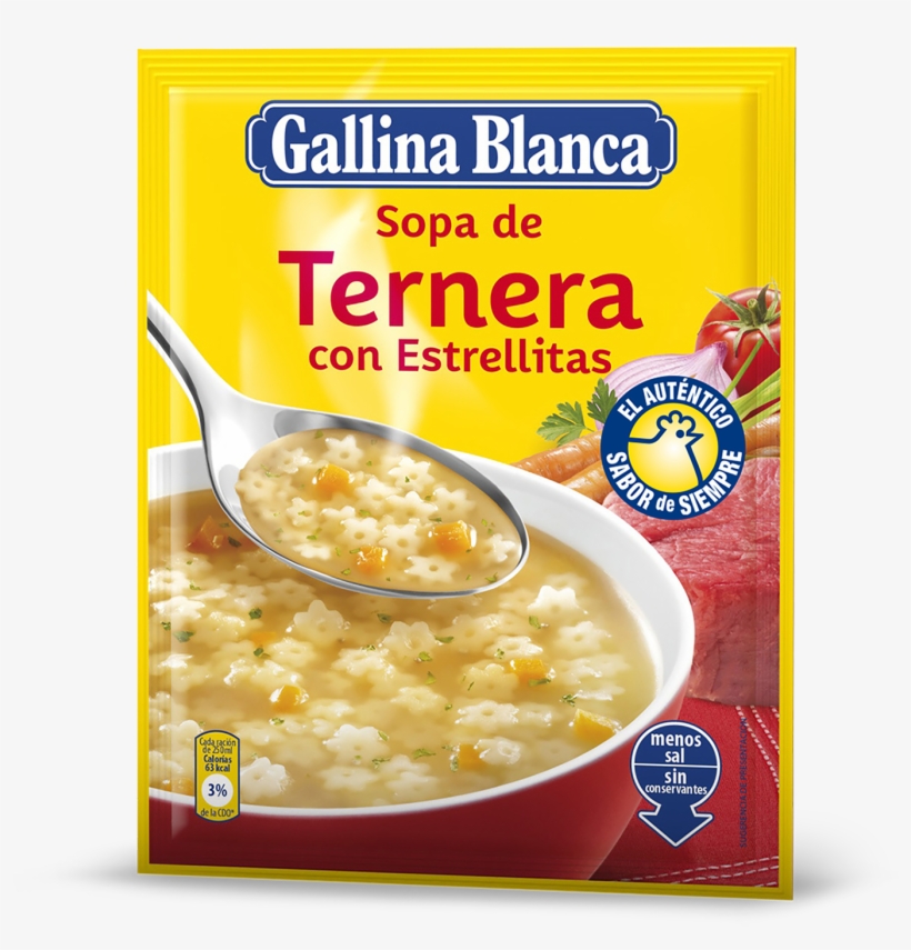 Sopa De Ternera Con Estrellitas - Crema De Champiñones Gallina Blanca, transparent png download