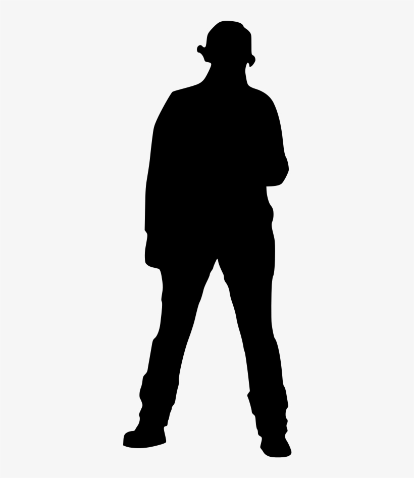 Silhouette Of Woman With Short Pigtails And Rolled - Standing, transparent png download