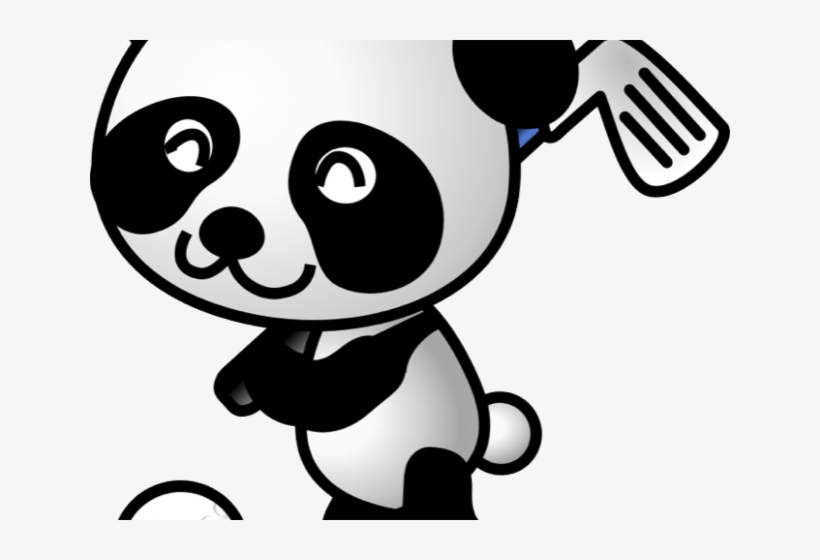 Golf Clipart Silhouette - Panda With A Santa Hat Drawing, transparent png download