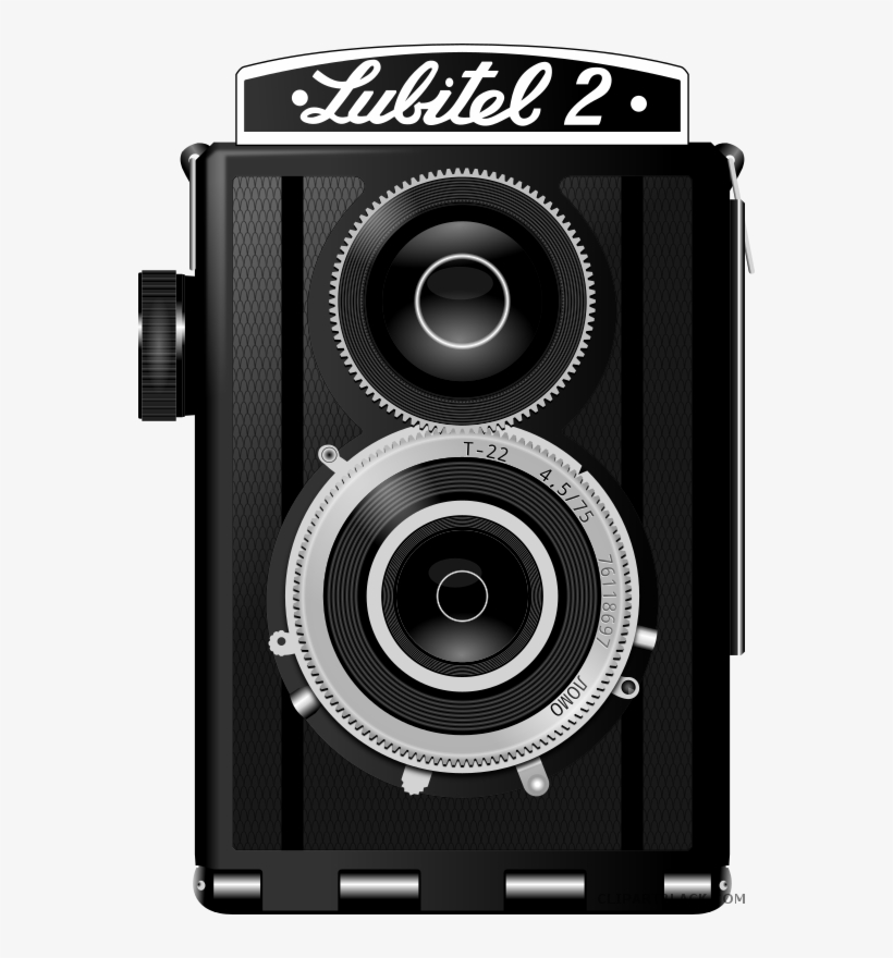 Camera Tools Free Black White Clipart Images Clipartblack - Vintage Camera Lens Vector, transparent png download