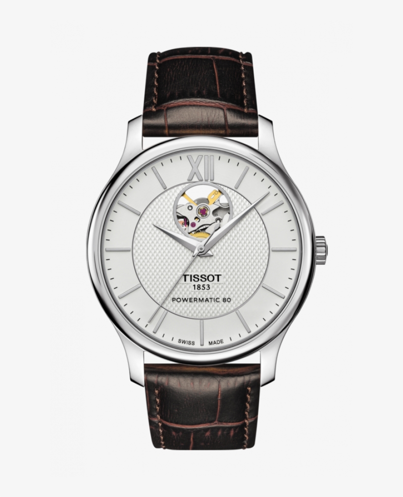 Tissot Tradition Powermatic 80 Open Heart - Tissot Powermatic 80 Open Heart, transparent png download