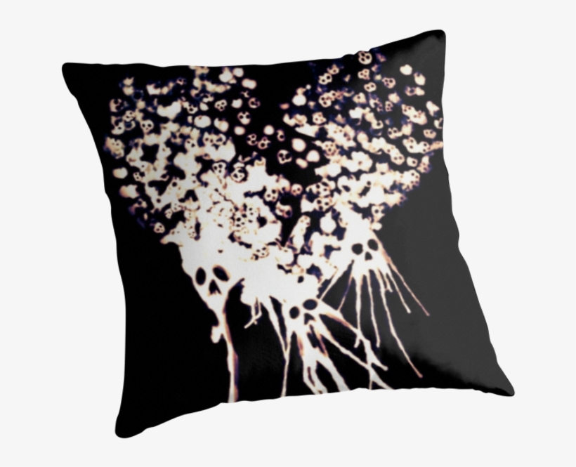 "goth Broken Heart Skulls" Throw Pillows Atlasartsn - Pillow, transparent png download
