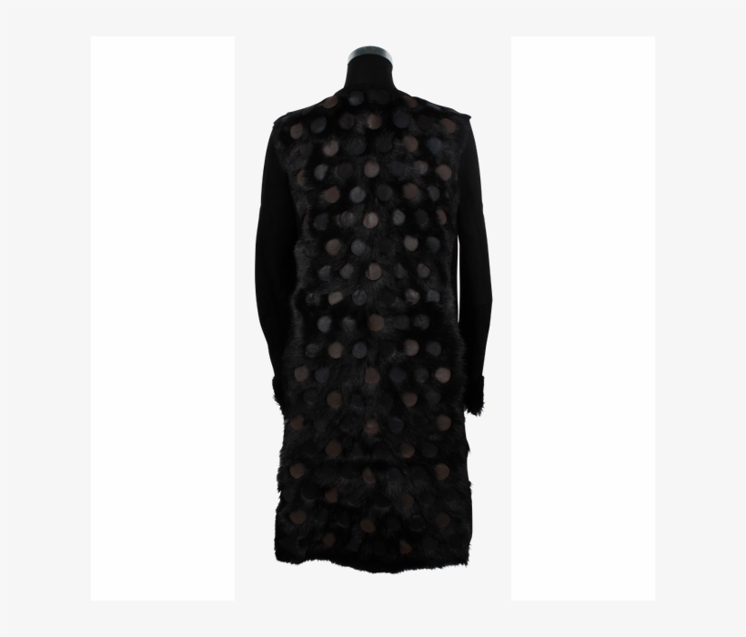 Emporio Armani Black Fur Coat - Polka Dot, transparent png download