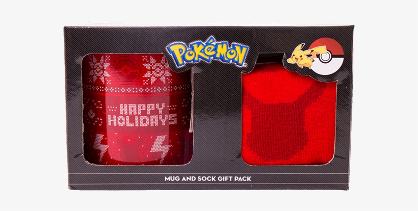 Christmas Pikachu Socks & Pokeball Mug Gift Set - Pokemon, transparent png download