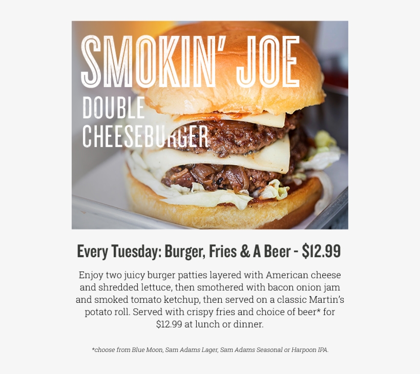 99 Burger, Fries, & Beer Every Tuesday - Fast Food, transparent png download