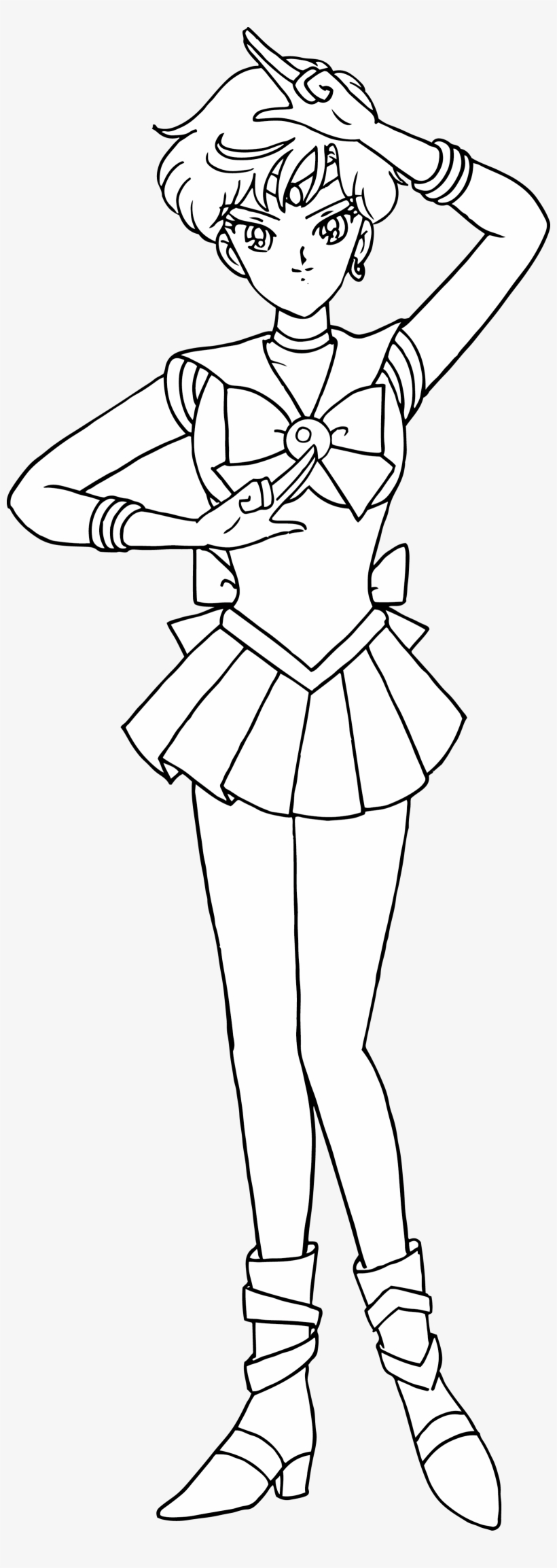 Sailor Uranus Line Art By Mikey186 Lineart Sailor Moon - Illustration, transparent png download