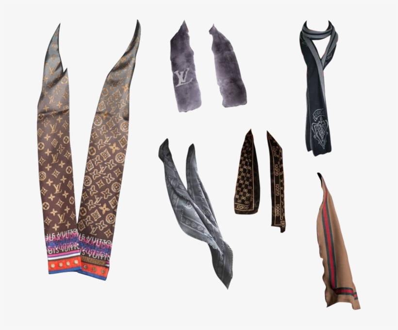 Lv And Gucci Scarves Collection, transparent png download