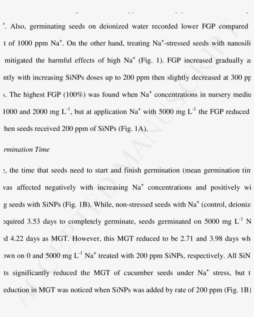 Final Germination Percentage (fgp) Of Cucumber Seeds, transparent png download