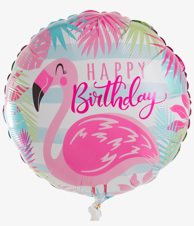 Birthday Pink Flamingo 18" Balloon, transparent png download