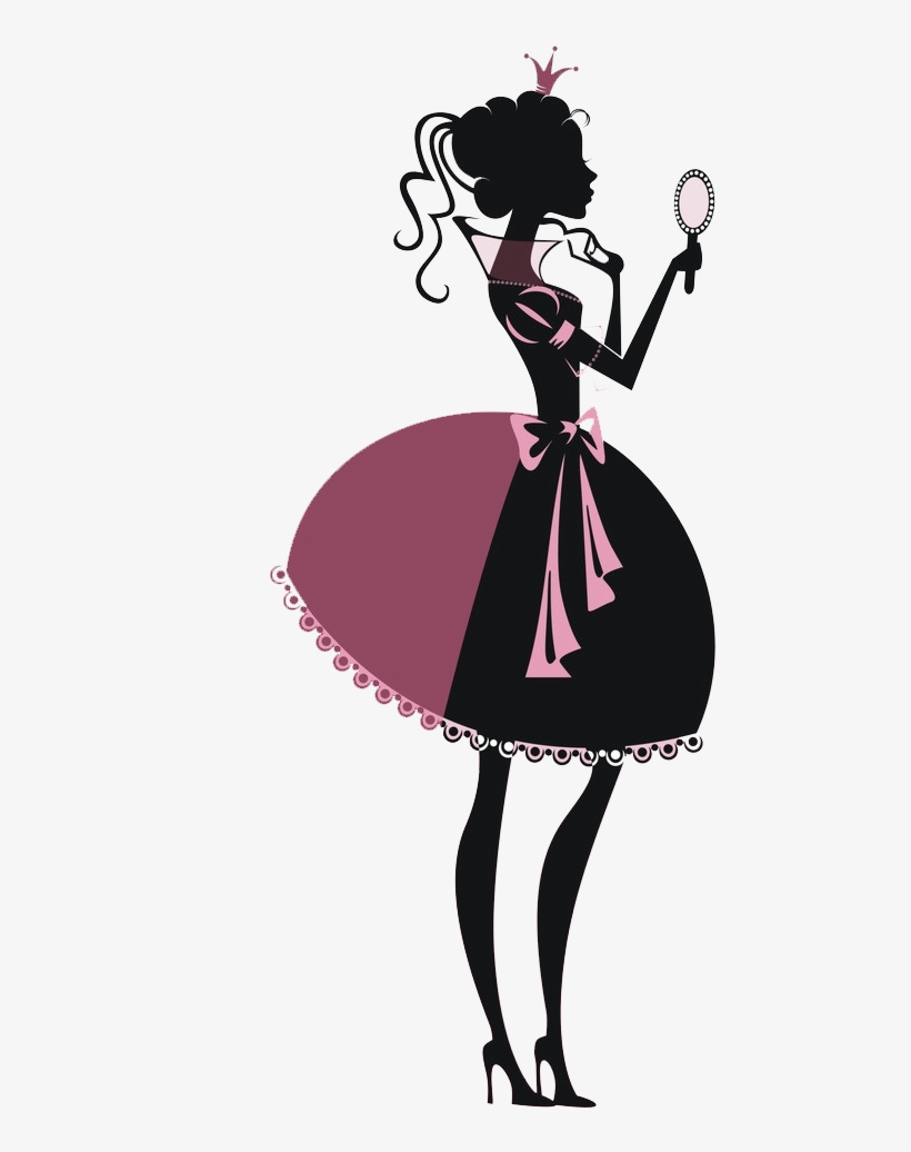 Princess Silhouette Poster Illustration Girl Transprent - Girl Makeup Silhouette Transparent, transparent png download